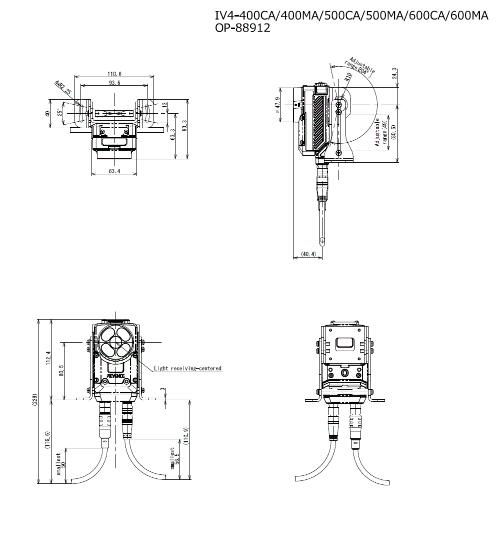 IV4-400CA/400MA/500CA/500MA/600CA/600MA/OP-88912 Dimension