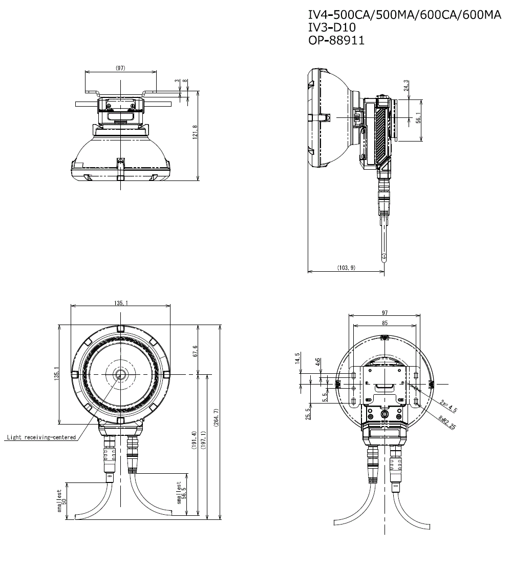 IV4-500CA/500MA/600CA/600MA/IV3-D10/OP-88911 Dimension