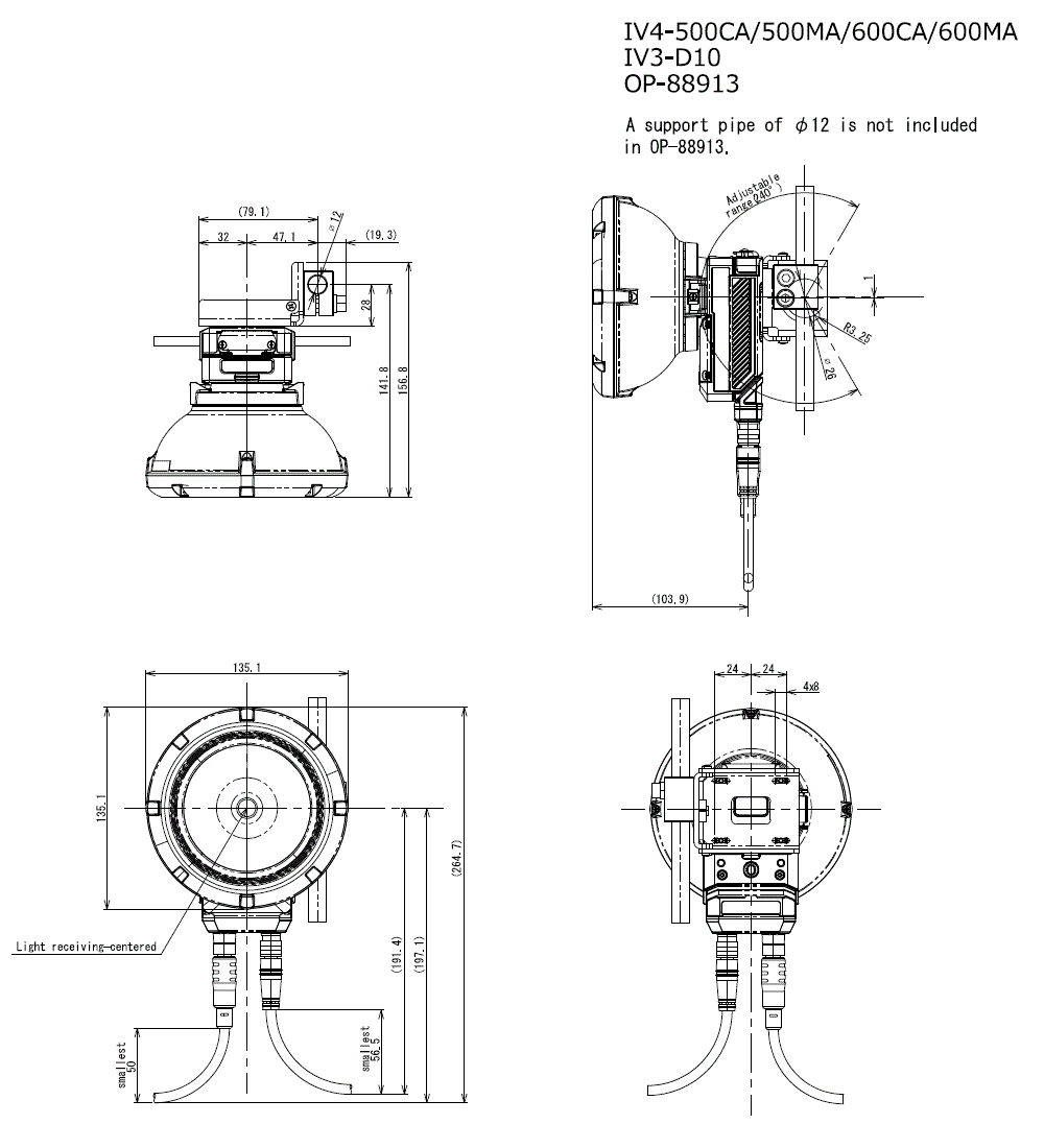 IV4-500CA/500MA/600CA/600MA/IV3-D10/OP-88913 Dimension