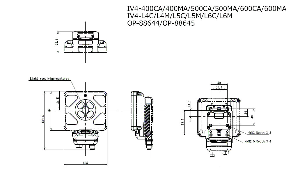 IV4-400CA/400MA/500CA/500MA/600CA/600MA/L4C/L4M/L5C/L5M/L6C/L6M/OP-88644/88645 Dimension