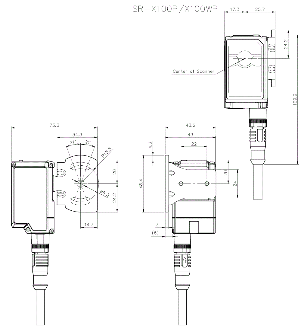 SR-X100P/OP-88696 Dimension