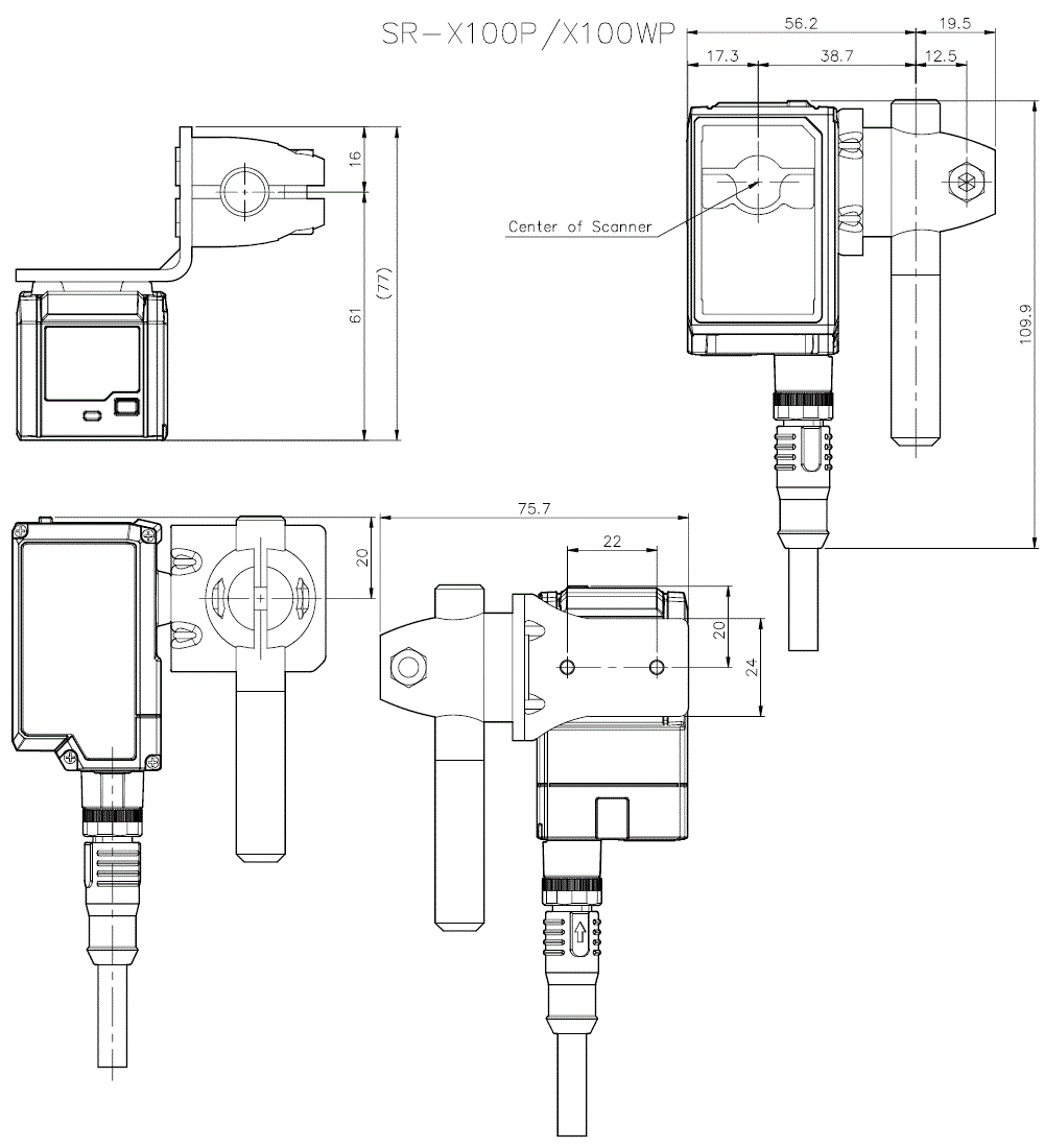 SR-X100P/OP-88697 Dimension