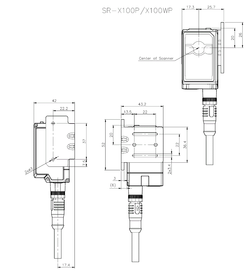 SR-X100P/OP-88698 Dimension