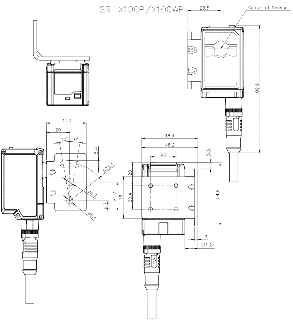 SR-X100P/OP-88699 Dimension