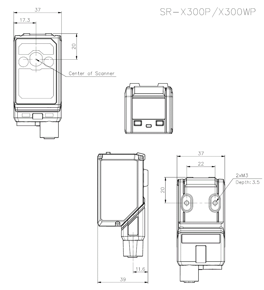 SR-X300P Dimension