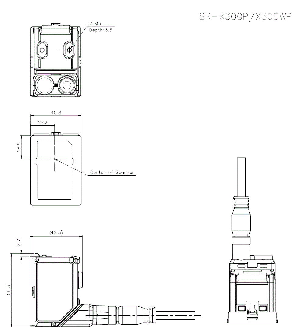 SR-X300P(Rotated)/SR-XLP Dimension