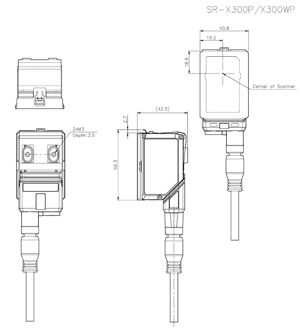 SR-X300P/SR-XESD Dimension