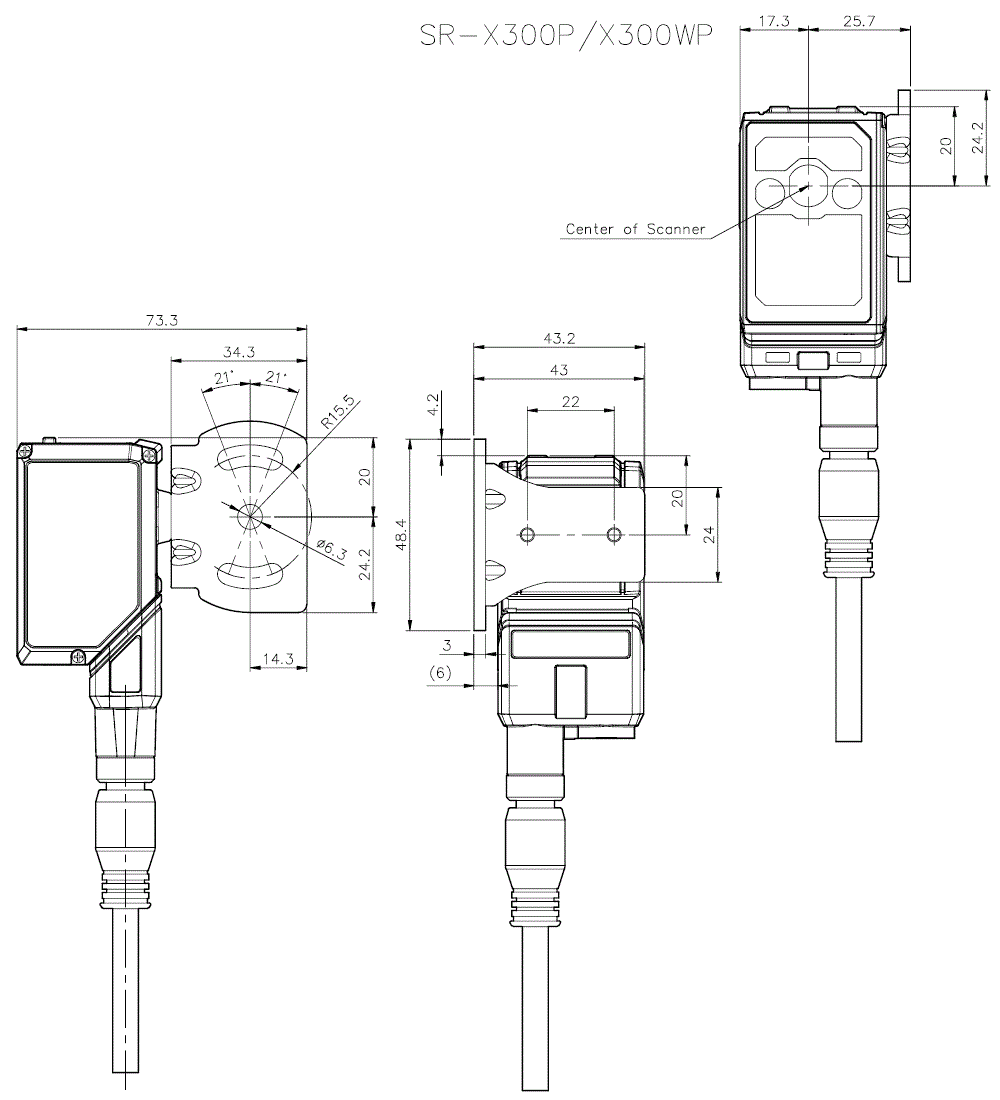 SR-X300P/OP-88696 Dimension