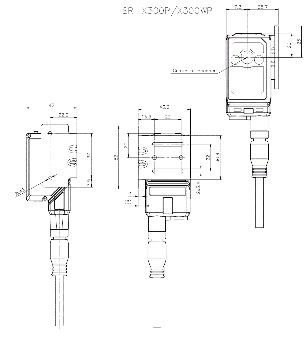 SR-X300P/OP-88698 Dimension