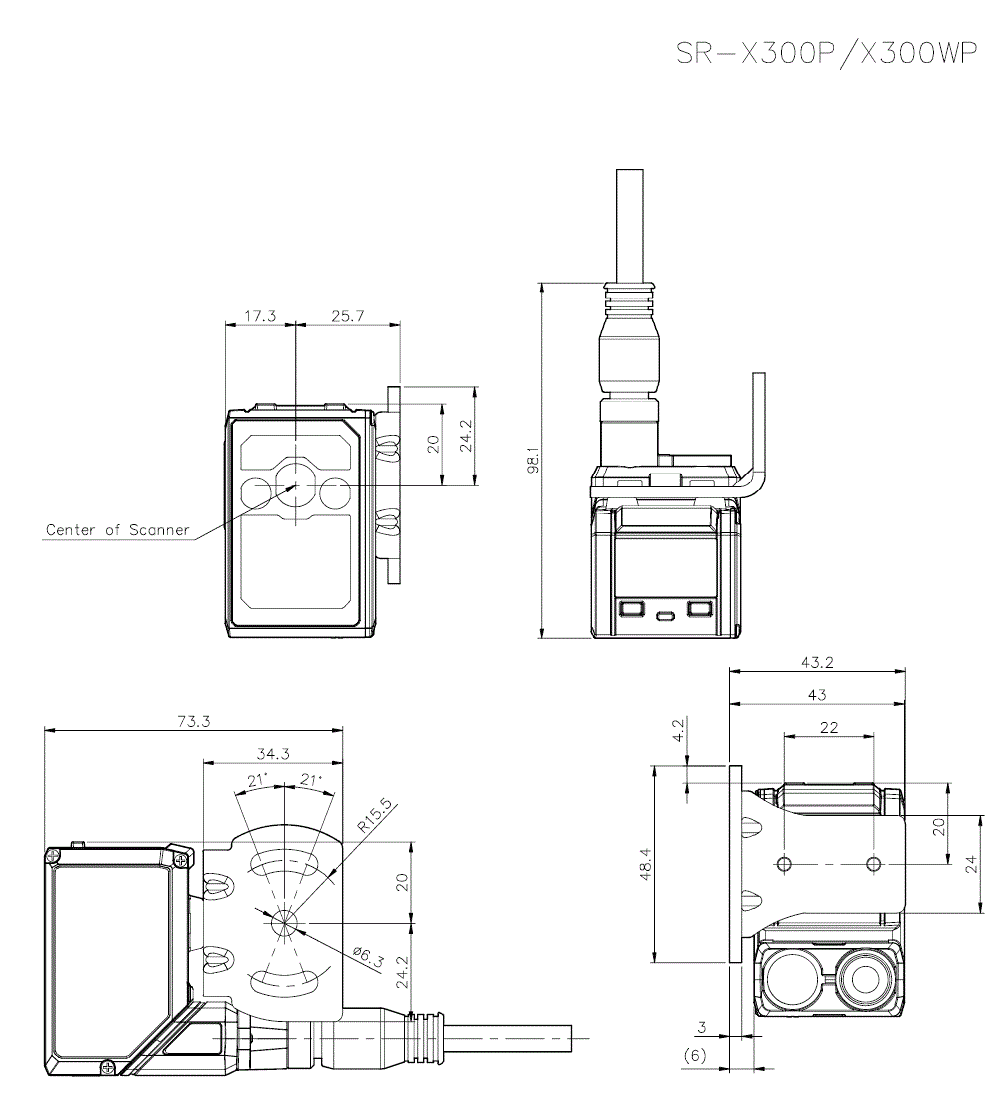 SR-X300P(Rotated)/OP-88696 Dimension