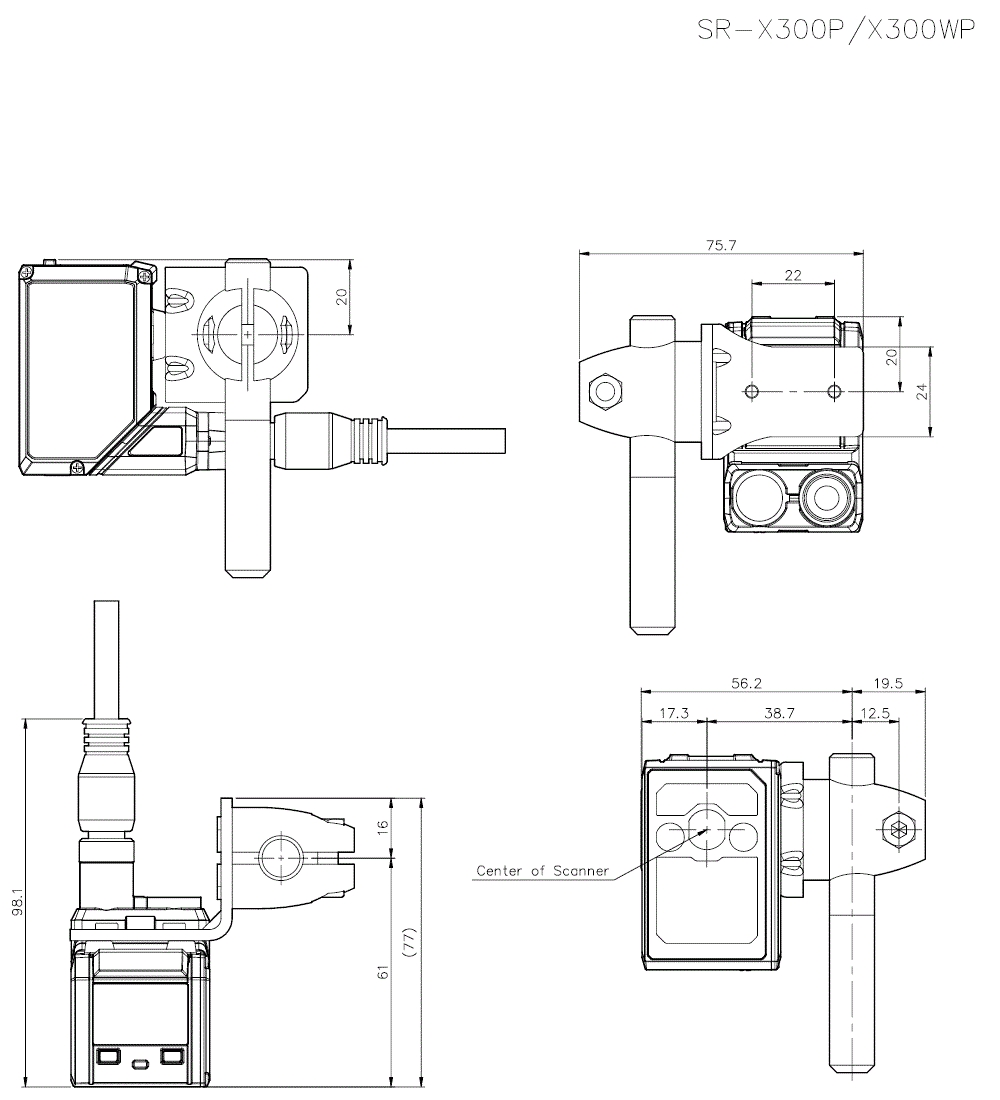 SR-X300P(Rotated)/OP-88697 Dimension