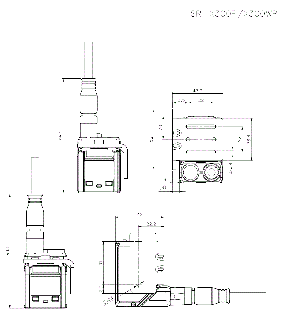 SR-X300P(Rotated)/OP-88698 Dimension