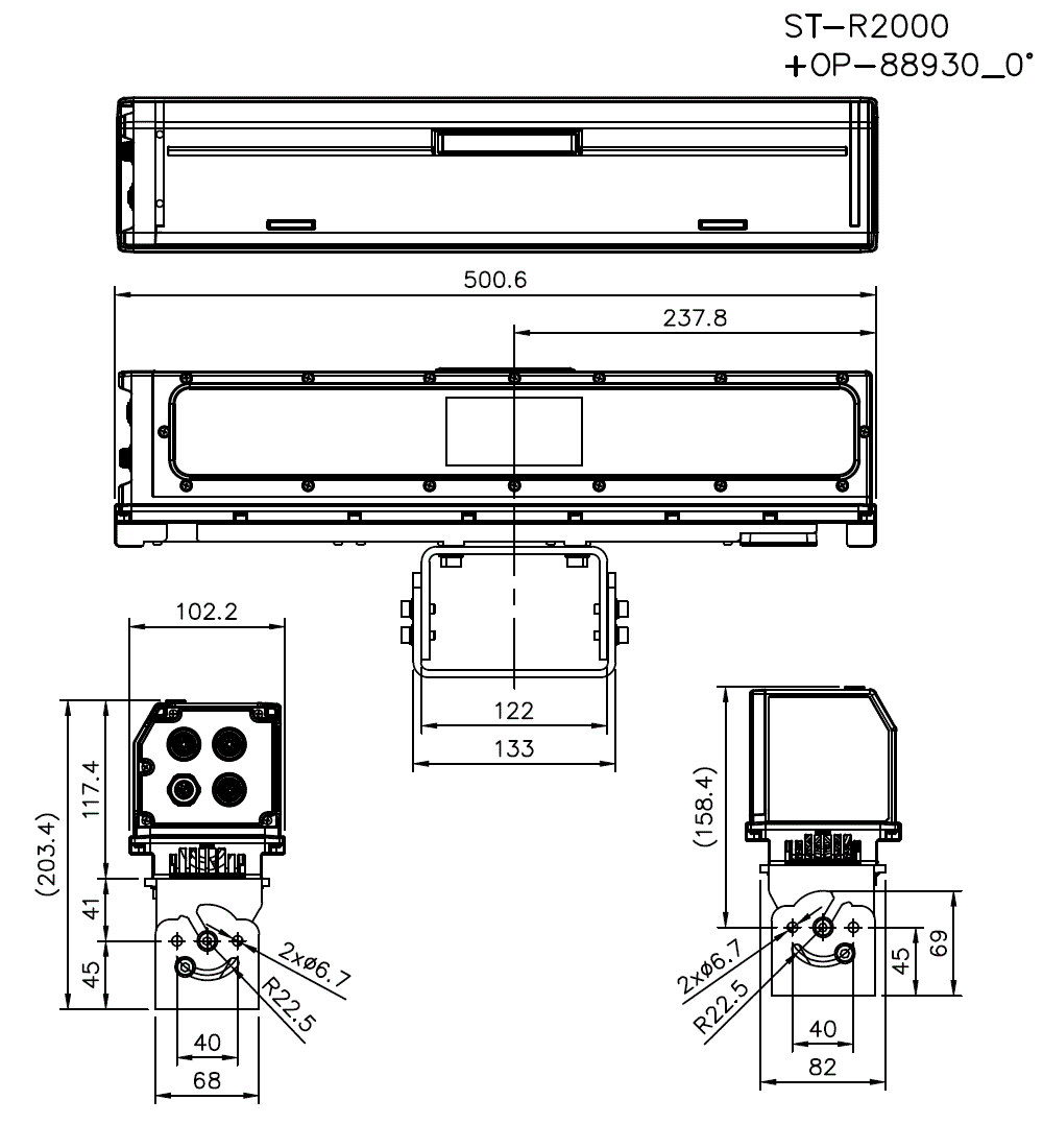 ST-R2000_BRACKET_0° Dimension