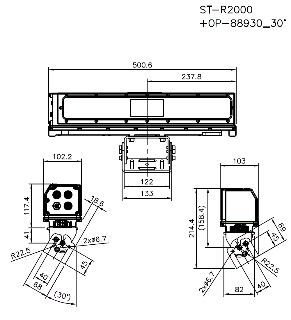 ST-R2000_BRACKET_30° Dimension