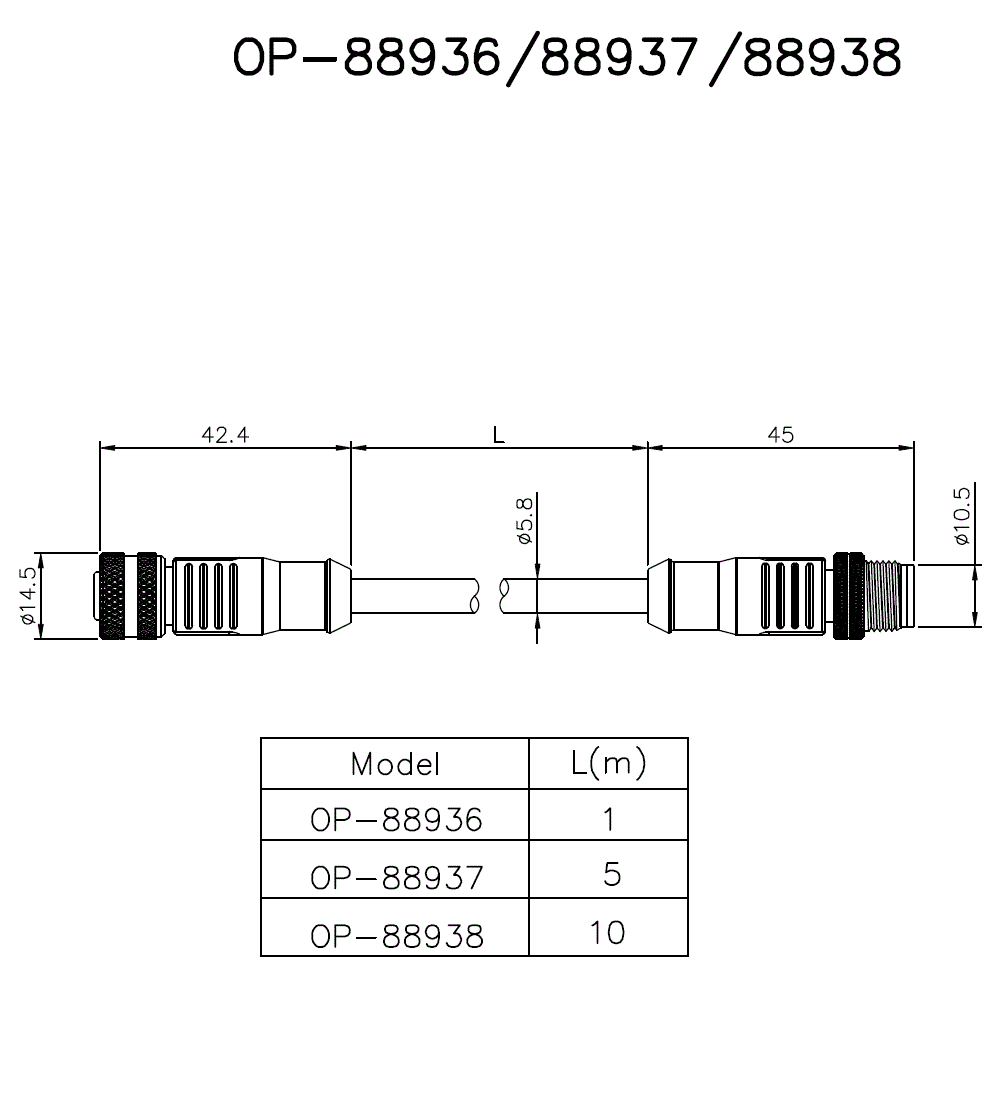 OP-88936/OP-88937/OP-88938 Dimension