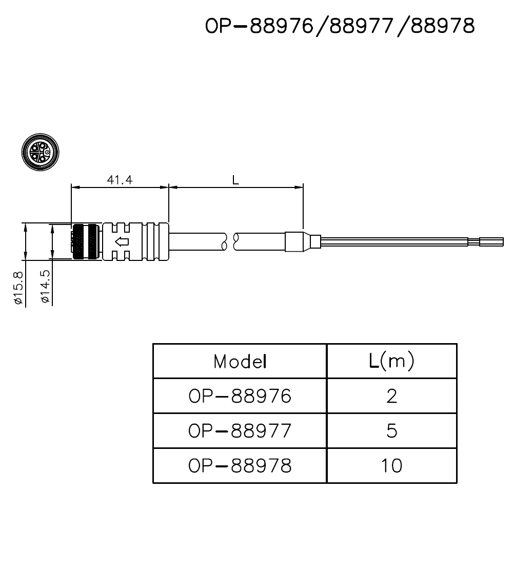 OP-88976/OP-88977/OP-88978 Dimension