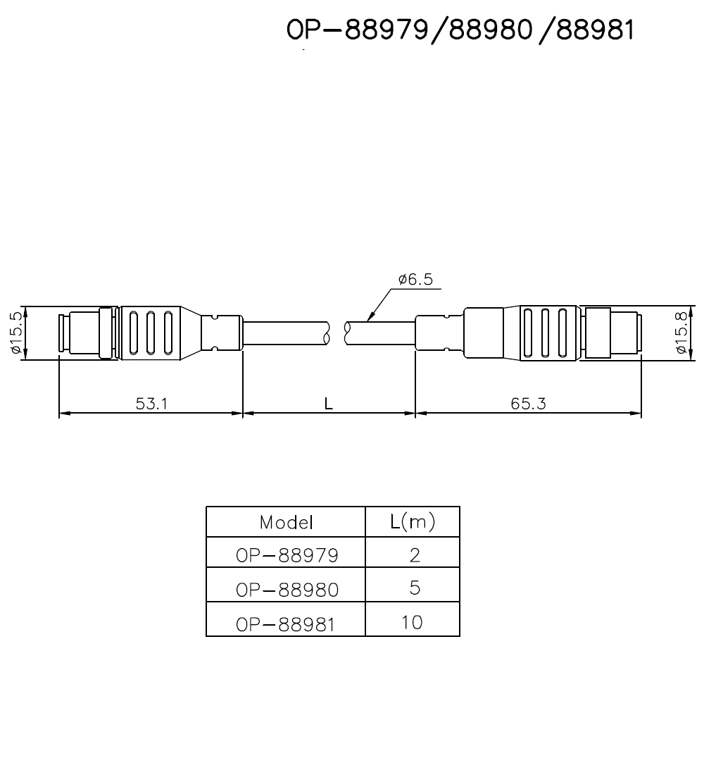 OP-88979/OP-88980/OP-88981 Dimension