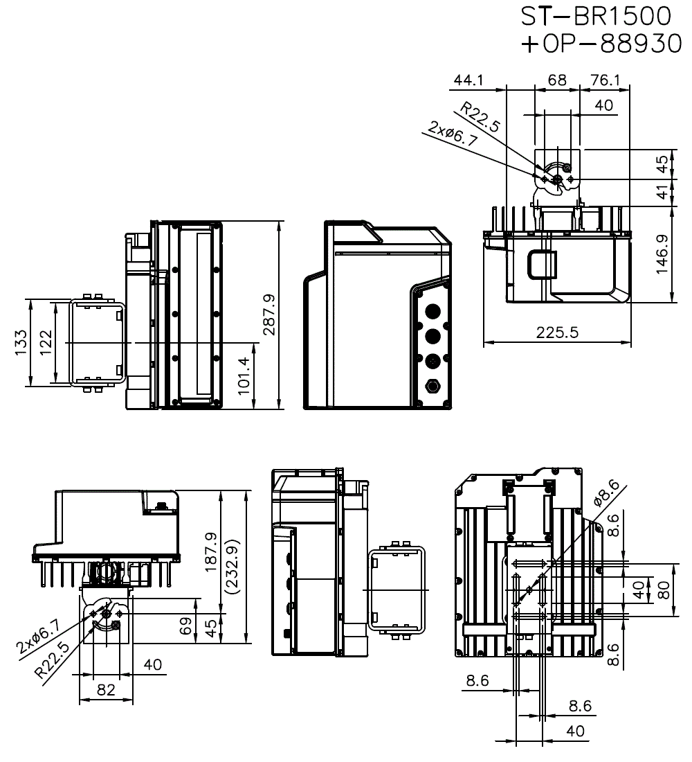 ST-BR1500_BRACKET_0° Dimension