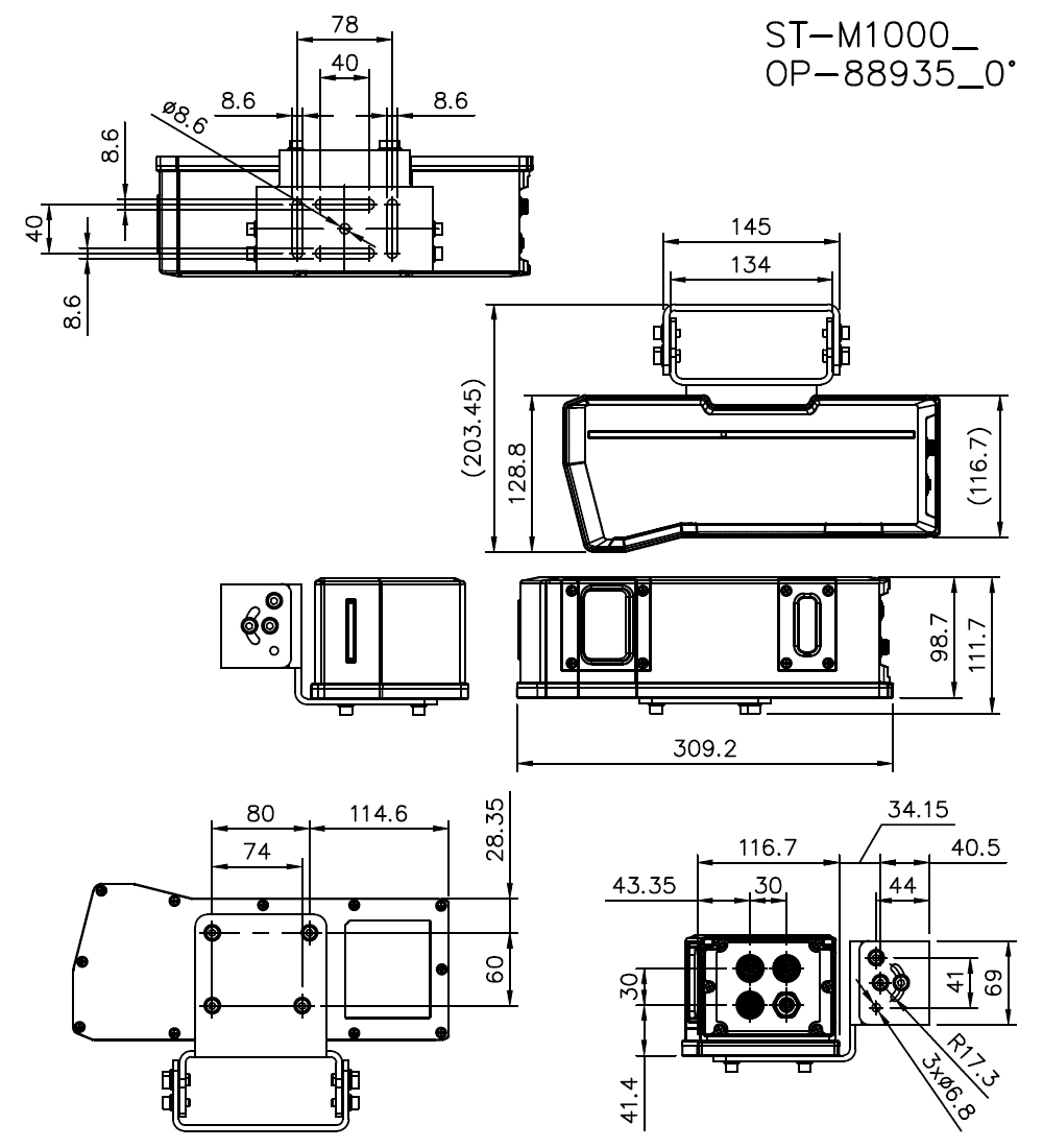 ST-M1000_BRACKET_0° Dimension