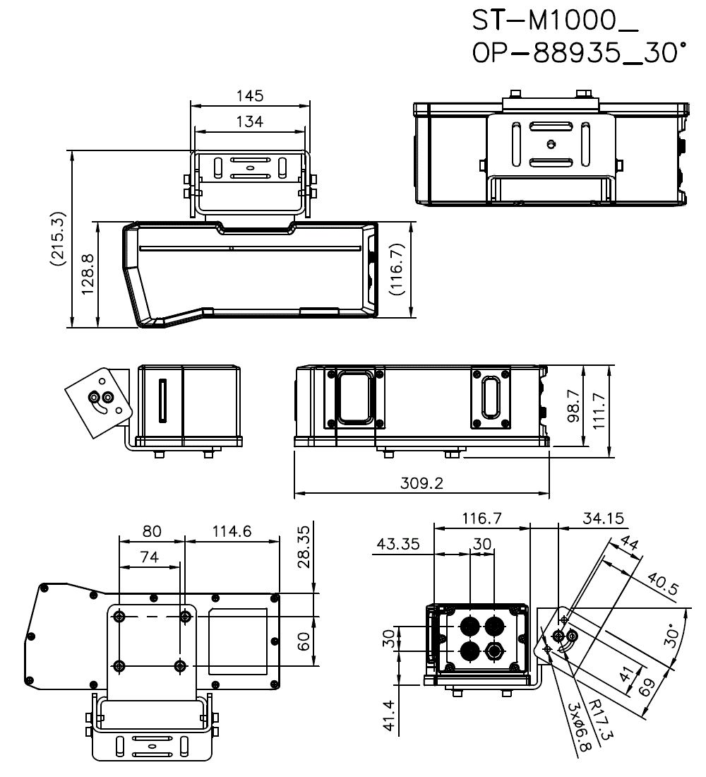 ST-M1000_BRACKET_30° Dimension