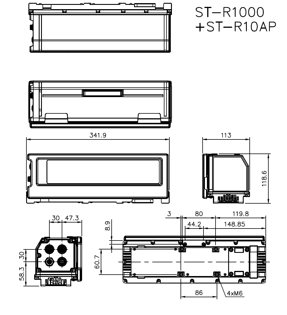 ST-R1000/ST-R10AP Dimension