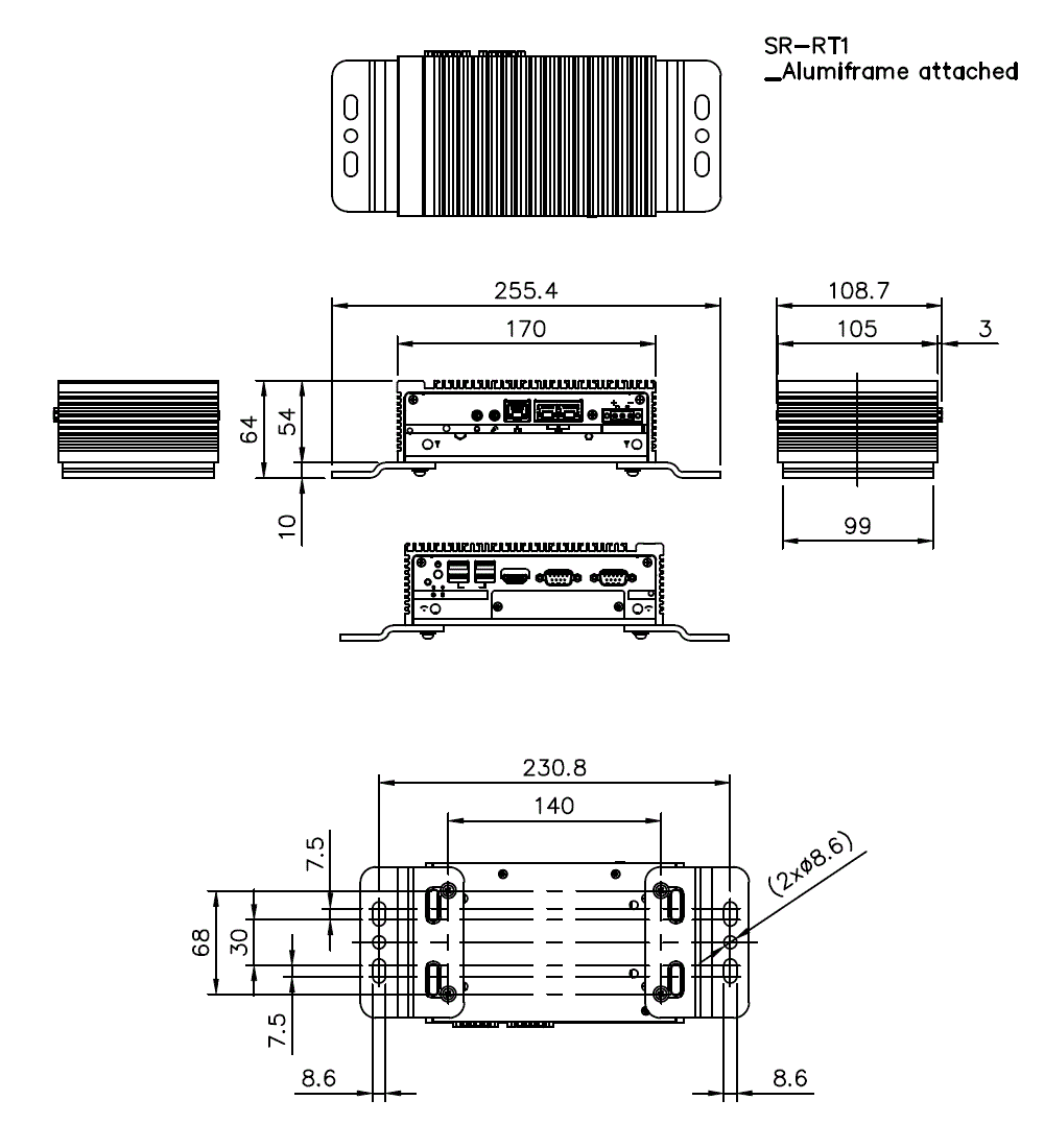 SR-RT1_ALUMIFRAME_ATTACHED Dimension