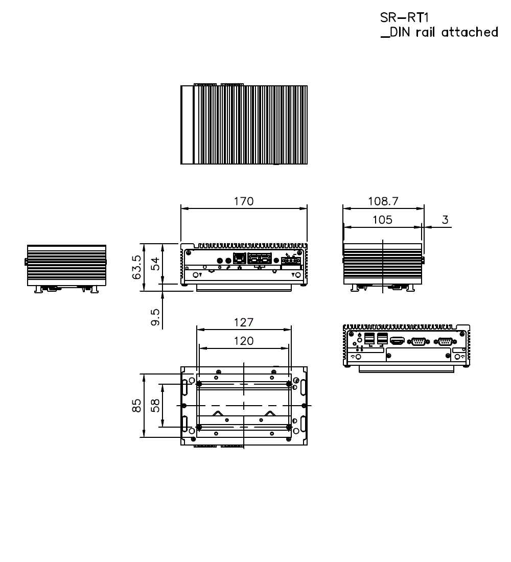 SR-RT1_DIN_RAIL_ATTACHED Dimension