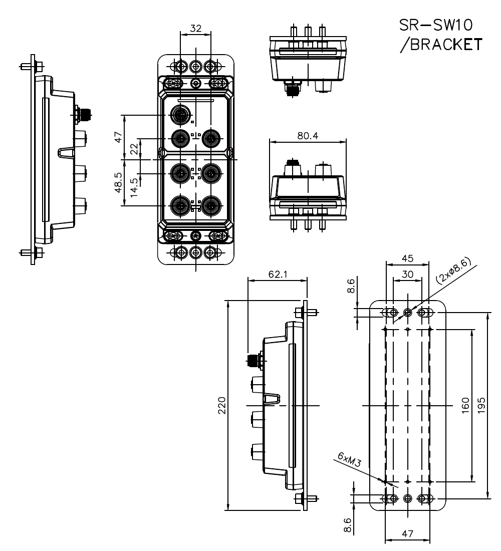 SR-SW10_BRACKET Dimension