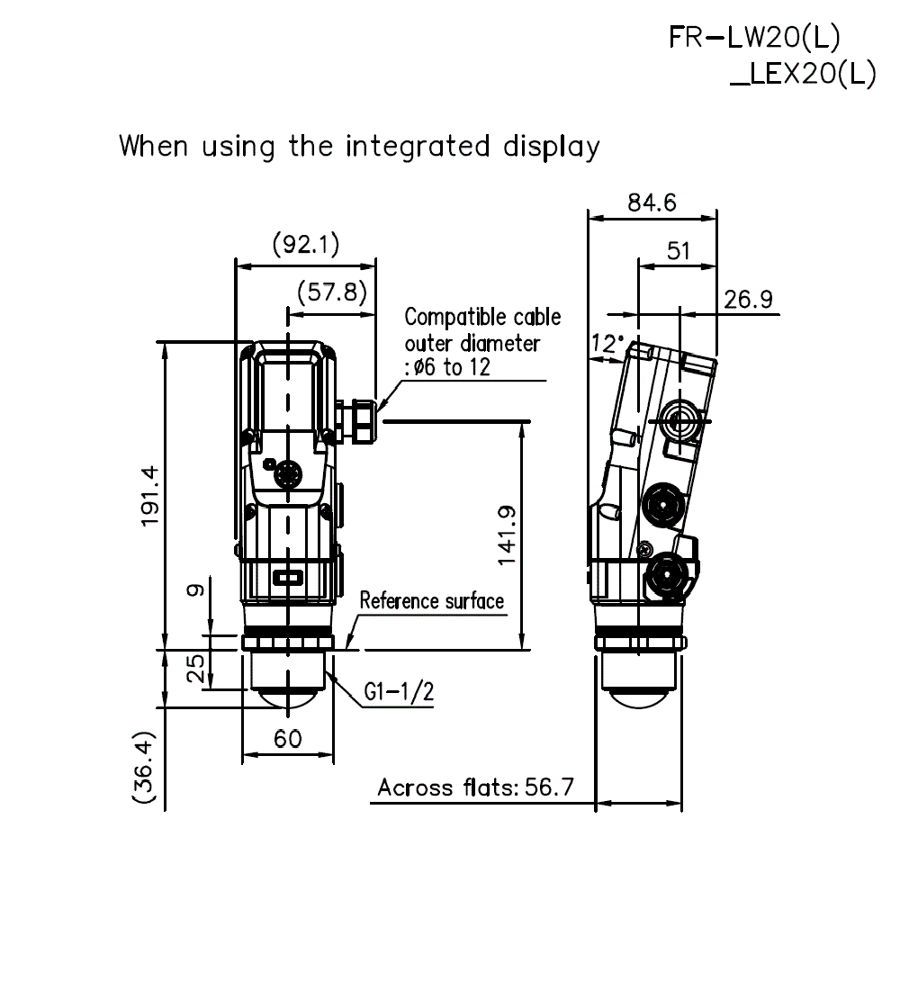 FR-LW20(L)/LEX20(L) Dimension