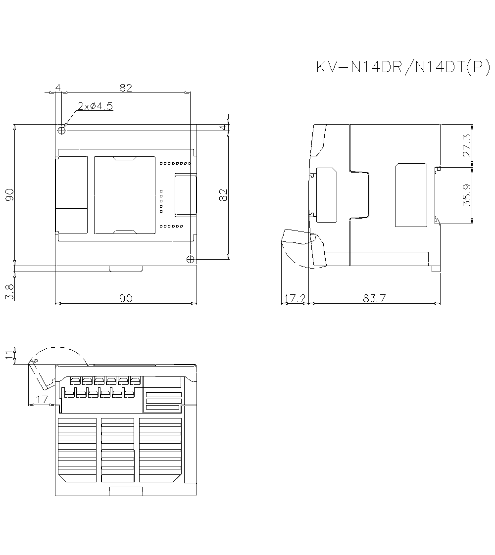 KV-N14DR/N14DT/N14DTP  Dimension