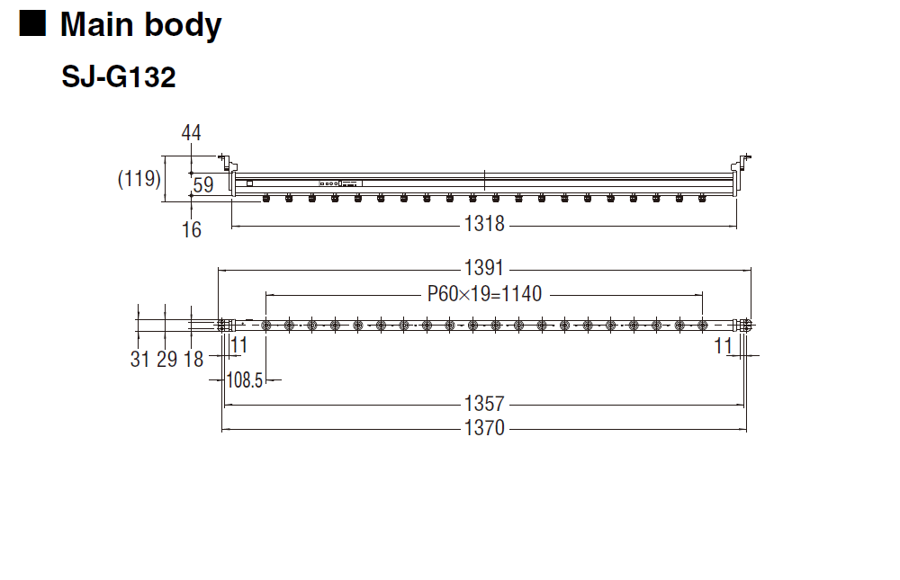 SJ-G132 Dimension