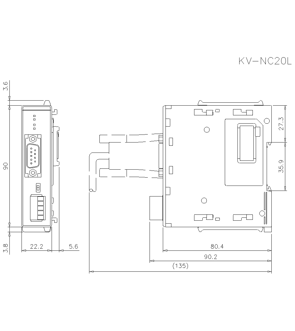 KV-NC20L Dimension