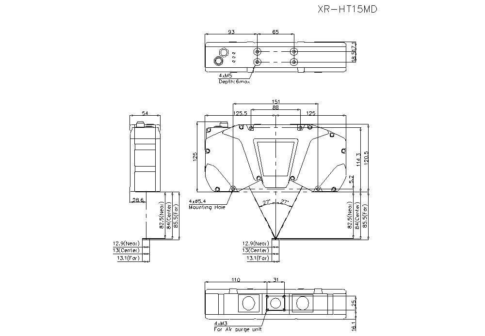 XR-HT15MD Dimension