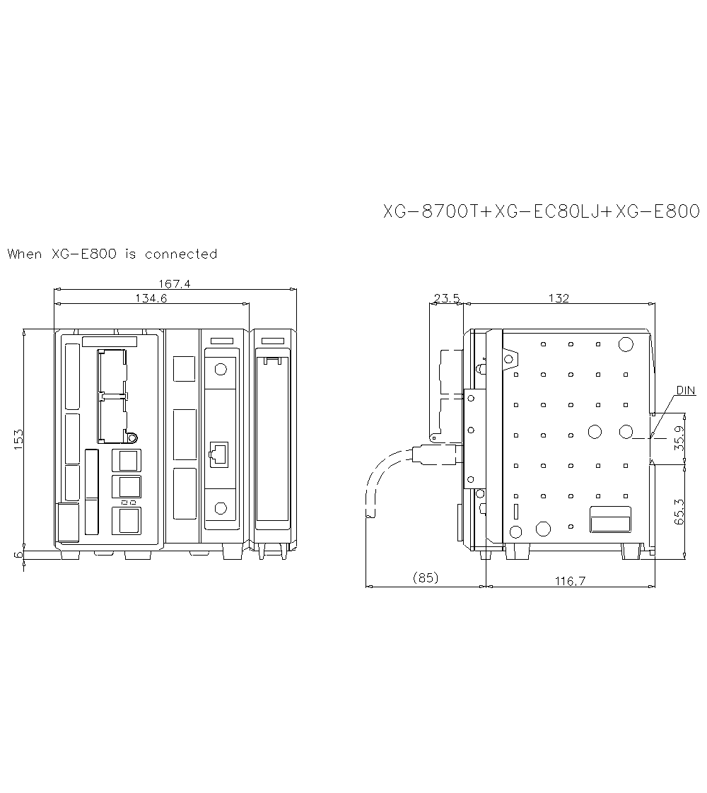 XG-8700T/EC80LJ/E800 Dimension