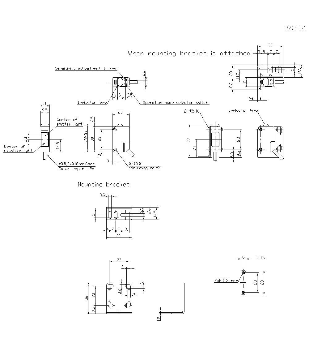 PZ2-61 Dimension