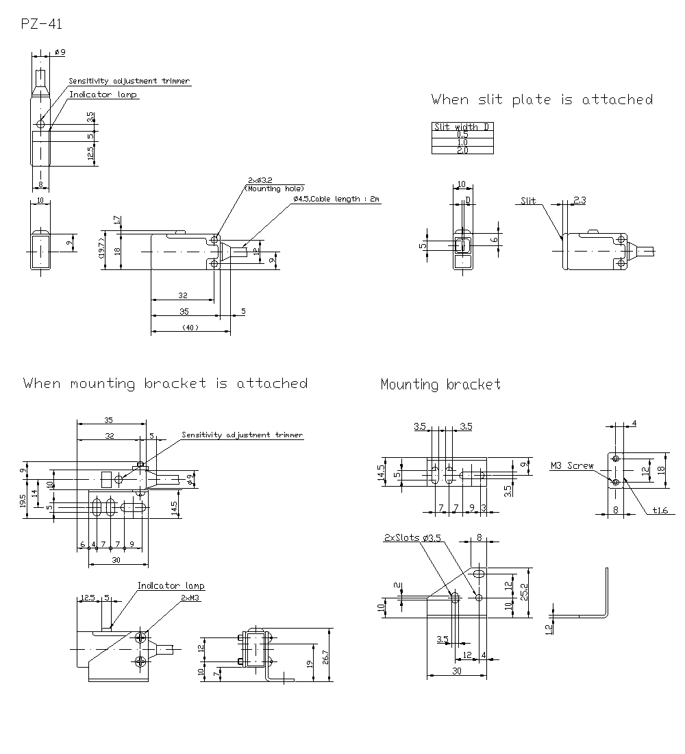 PZ-41/41P_01 Dimension