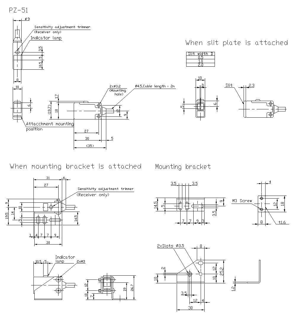 PZ-51/51P_01 Dimension