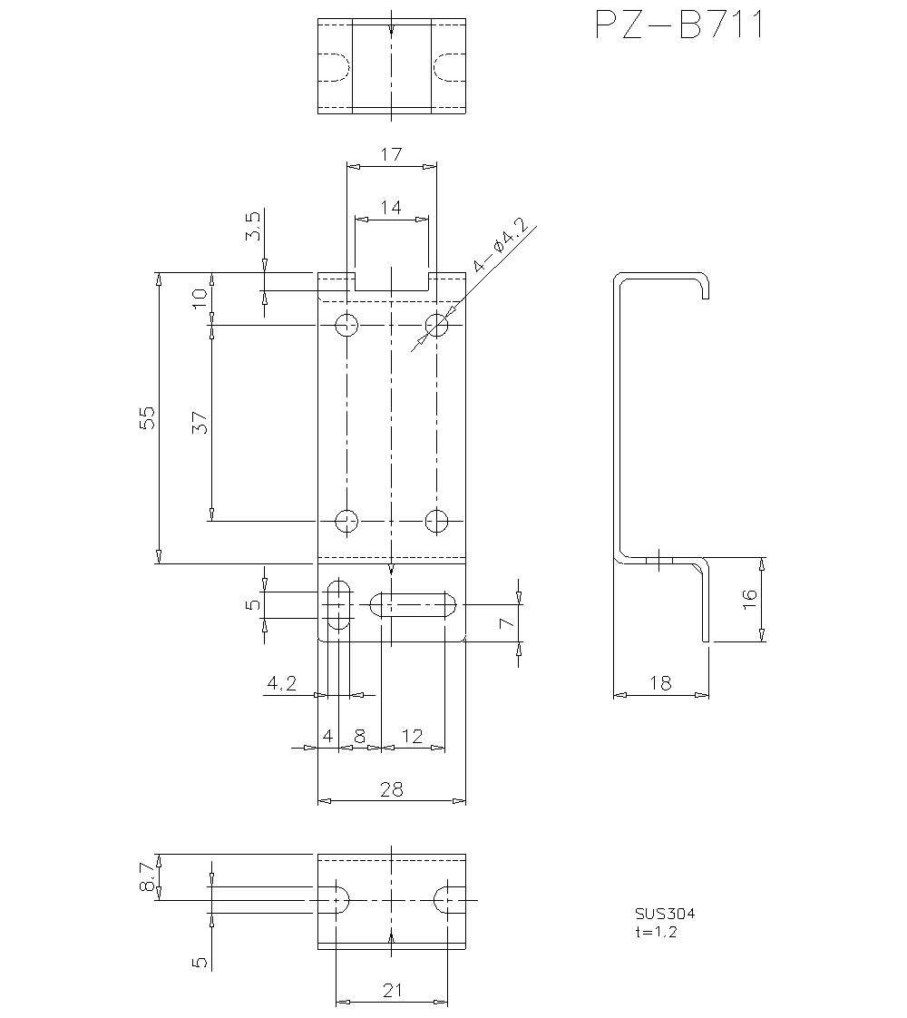 PZ-B711 Dimension