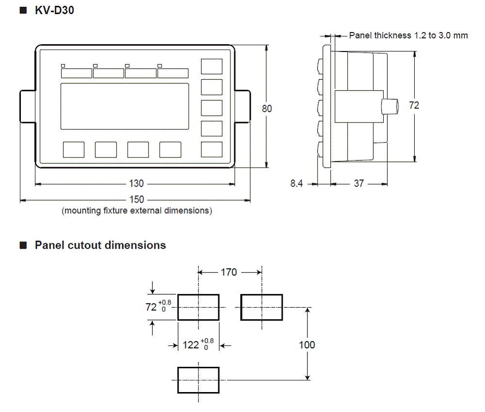 KV-D30 Dimension