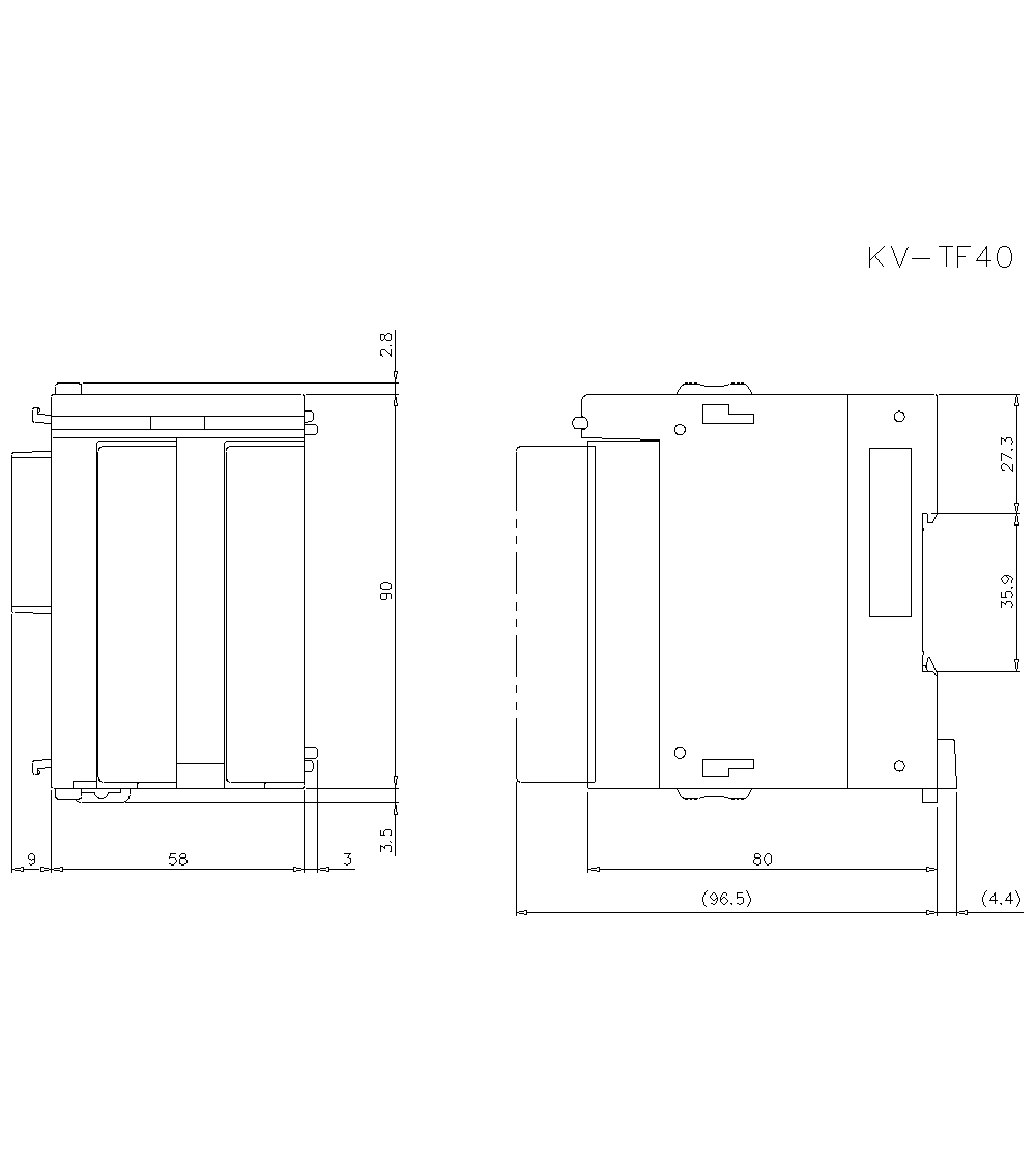 KV-TF40 Dimension