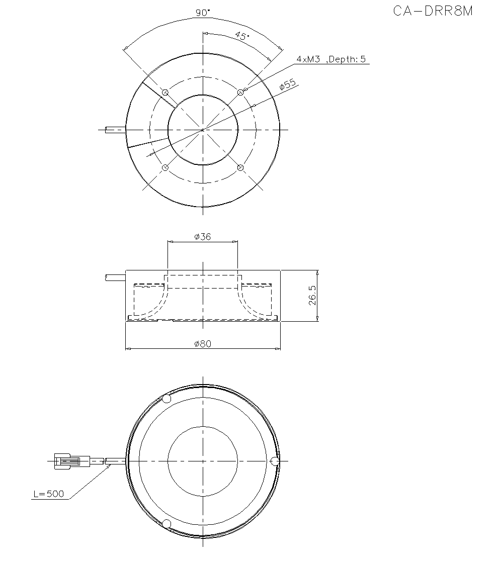 CA-DRR8M Dimension