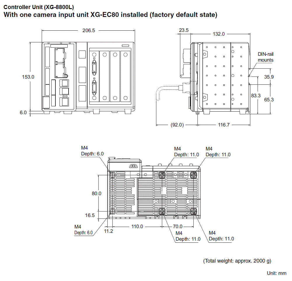 XG-8800L Dimension