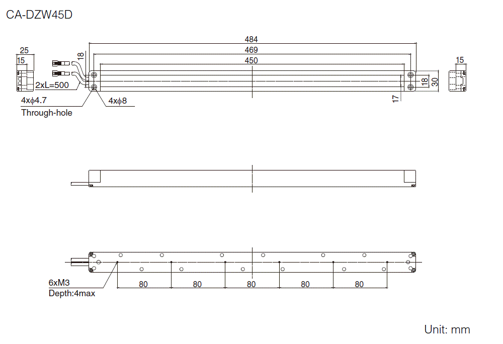 CA-DZW45D Dimension