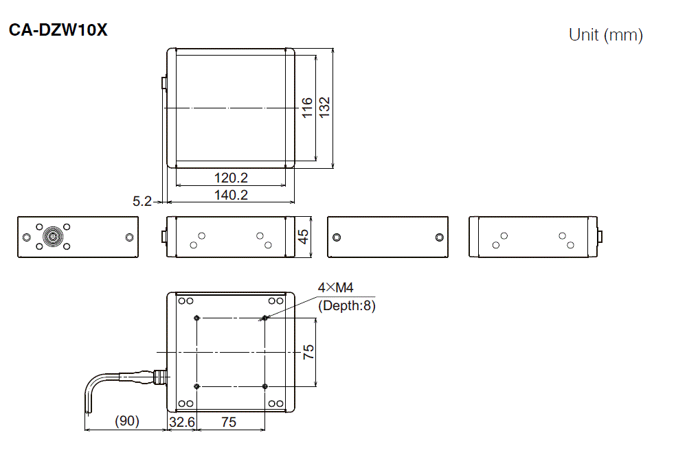 CA-DZW10X Dimension