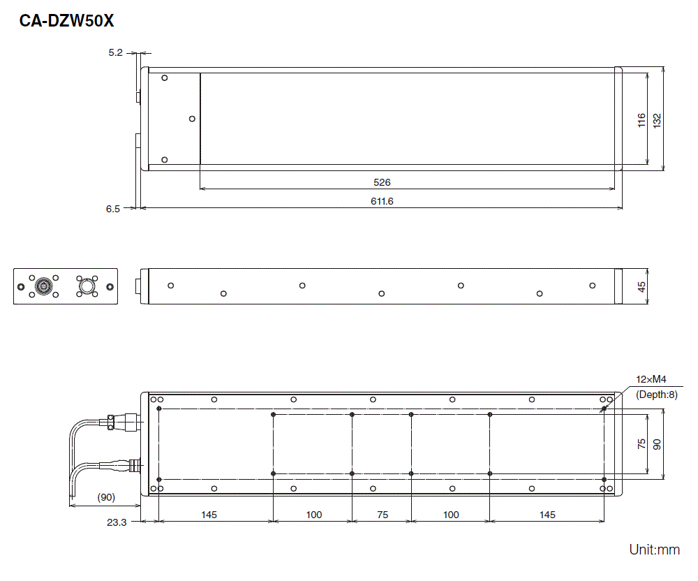 CA-DZW50X Dimension